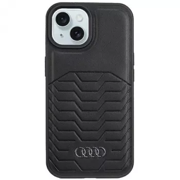 Audi trdi ovitek MagSafe iz umetnega usnja za iPhone 15 / 14 / 13 6,1 inch črn