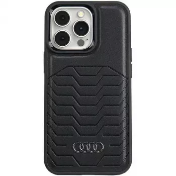 Audi trdi ovitek MagSafe iz umetnega usnja iPhone 15 Pro 6.1 inch črn