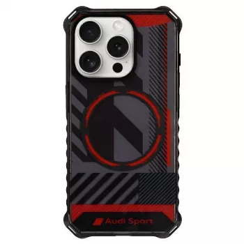 Audi IML Sport MagSafe ovitek za iPhone 15 Pro Max 6,7 inch črna trda školjka