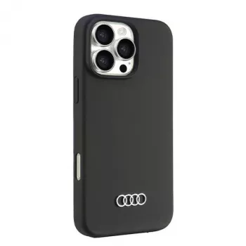 Audi silikonski ovitek za iPhone 16 Pro Max 6,9 inch, črn, trdi ovitek AU-LSRIP16PM-Q3/D1-BK
