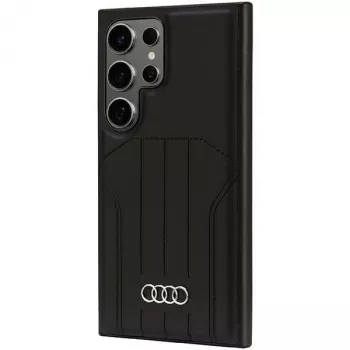 Audi trda školjka iz sintetičnega usnja MagSafe za Samsung Galaxy S24 Ultra, črna