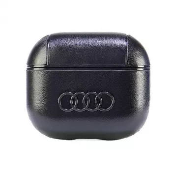 Audi ovitek iz usnja Big Logo za AirPods 3, črn AU-AP3-GT/D3-BK