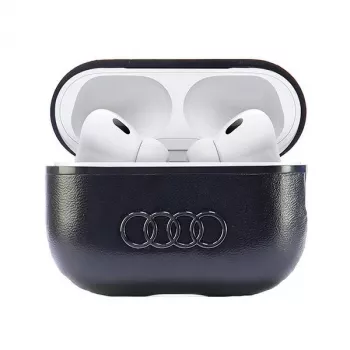 Audi ovitek iz usnja Big Logo za AirPods Pro 2, črn AU-APP2-GT/D3-BK
