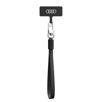 Audi univerzalna vrvica za telefon 28cm 10mm iz usnja, črna AU-HSLSL-GT/D1-BK