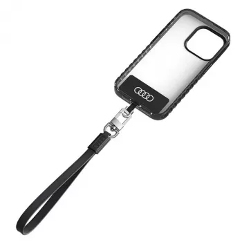 Audi univerzalna vrvica za telefon 28cm 10mm iz usnja, črna AU-HSLSL-GT/D1-BK