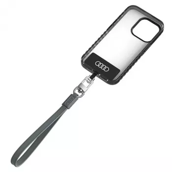 Audi univerzalna vrvica za telefon 28cm 10mm iz usnja, siva AU-HSLSL-GT/D1-GY