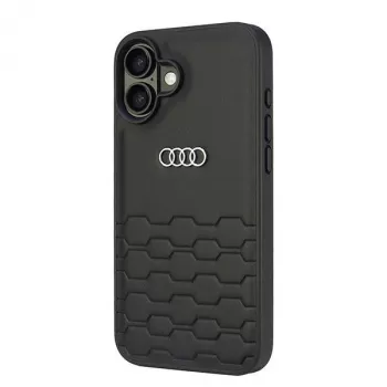 Audi trdi ovitek iz umetnega usnja za iPhone 16 Plus 6,7 palca - črn