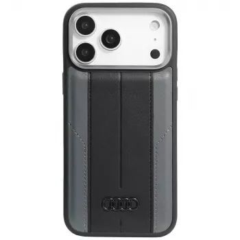 Ovitek Audi A6 iz umetnega usnja MagSafe za iPhone 17 Pro Max, črn