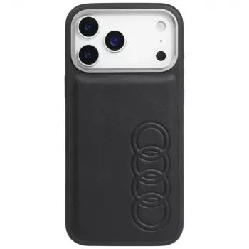 Audi TT ovitek MagSafe iz umetnega usnja za iPhone 17 Pro Max, črn