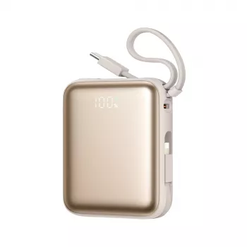 Prenosna baterija Joyroom JR-PBF27 22,5W 10000mAh z dvema vgrajenima kabloma - zlata