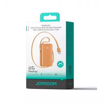 Prenosna baterija Joyroom JR-PR2L 35W 10000mAh z vgrajenimi kabli USB-C - oranžna