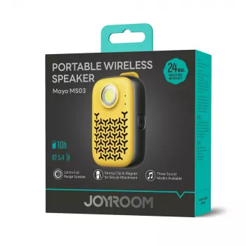 Joyroom Maya JR-MS03 prenosni zvočnik Bluetooth z vgrajeno svetilko, IPX4, 5W, 1200mAh, rumen