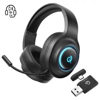 QCY Heroad V200 tri-načinovne igralne slušalke s 7.1 surround zvokom, 240h baterije, snemljivim mikrofonom - črne