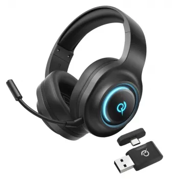 QCY Heroad V200 tri-načinovne igralne slušalke s 7.1 surround zvokom, 240h baterije, snemljivim mikrofonom - črne