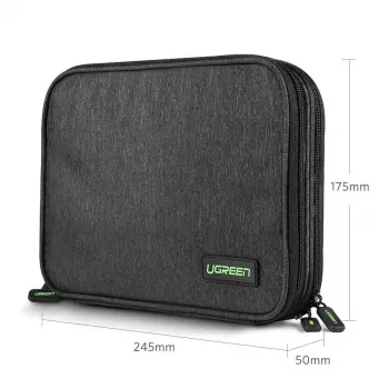 UGREEN organizator etui za trdi disk HDD SSD telefon kable dodatke 24,5 x 17,5 x 5 cm siv (50147 LP149)