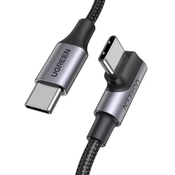 UGREEN kotni kabel USB-C na USB-C US334 5A PD 100W 2m črn