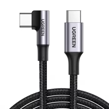 UGREEN kotni kabel USB-C na USB-C US334 5A PD 100W 2m črn