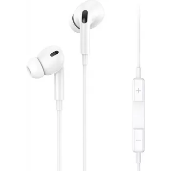 USAMS EP-41 žične in-ear stereo slušalke z mikrofonom, 3,5 mm priključek, bele