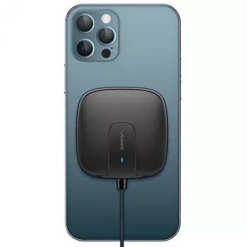 USAMS US-CD159 magnetni brezžični polnilnik 15W ekstra tanek za iPhone 12 serijo črn