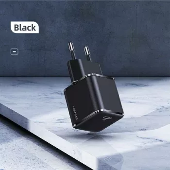USAMS T42 Mini 25W USB-C PD3.0 hitri polnilnik (samo glava) črn CC140TC01