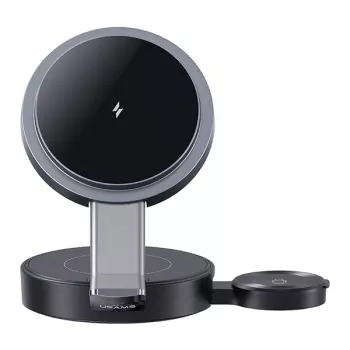 USAMS zložljiva 3-v-1 brezžična polnilna postaja 15W za telefon/Apple Watch/ušesne slušalke CD234WXC01 (US-CD234)