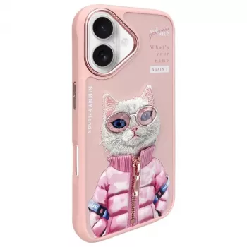 Nimmy ovitek Cool&Cute 2.0 Cat za Apple iPhone 16 6,1 inch, roza