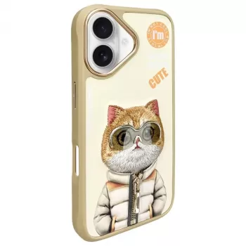 Nimmy ovitek za iPhone 16 6,1 inch, kaki Cool&Cute 2.0 Cat