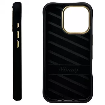 Nimmy Cool&Cute 2.0 Monkey zadnji ovitek za Apple iPhone 16 Pro, črn, TPU