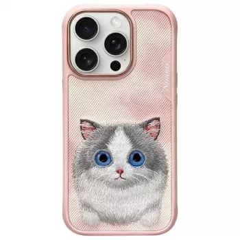 Nimmy ovitek Big Eyed Pet 2.0 Cat za Apple iPhone 16 Pro Max 6,9 inch, roza