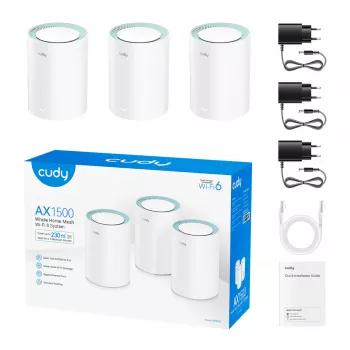 Cudy AX1500 Wi-Fi 6 Gigabit Mesh rešitev 3 kosi (M1500(3-Pack))