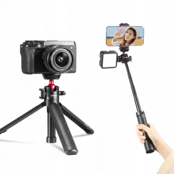 ULANZI MT-16 mini stojalo za selfie s kroglično glavo in držalom za dodatke, črno
