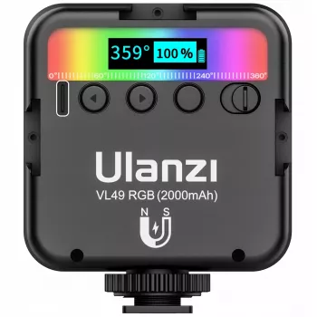 Ulanzi VL49 RGB LED video luč, 2500K-9000K, 6W, 2000mAh