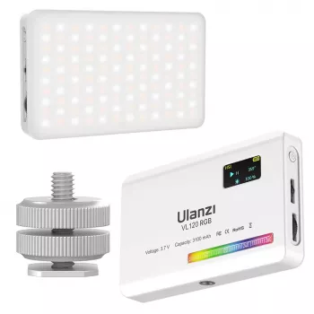 Ulanzi VL120 RGB LED video luč - bela, 2500K-9000K, 8W, USB-C