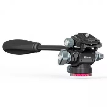 Ulanzi U-190 panoramska video tekoča glava z oljnim dušenjem, aluminijasta zlitina, nosilnost 5 kg, Arca-Swiss hitra sprostitev, 360° panoramsko vrtenje, črna