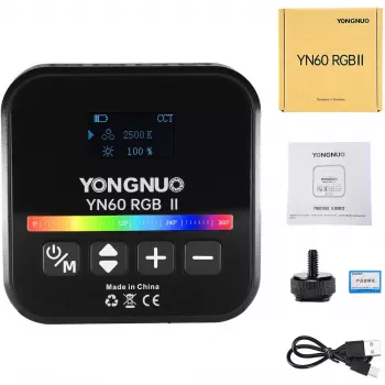 LED video luč Yongnuo YN60 RGB II - WB (2500K - 9900K), črna