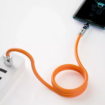 Dudao L24CC kotni kabel USB-C na USB-C 120W 1m 180° vrtenje oranžen