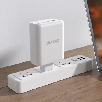 Dudao A140 140W GaN polnilnik USB-C 3xUSB-C 1xUSB-A črn