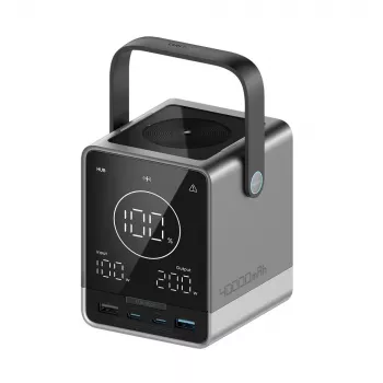 CUKTECH 300W 40000 mAh power bank z brezžičnim polnjenjem 2x USB-C + 2x USB-A črn