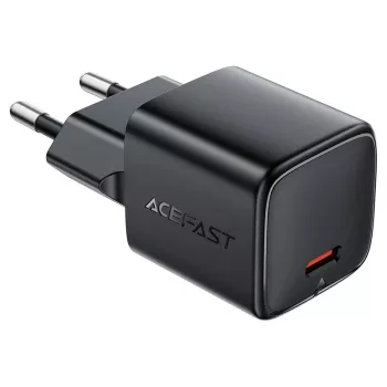 ACEFAST A117 GaN PD 20W stenski polnilnik USB-C – črn