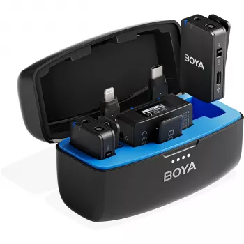 BOYA Boyamic 1 1TX + 3RX brezžični mikrofonski sistem (2,4 GHz, doseg 100 m, snemanje 8 GB)