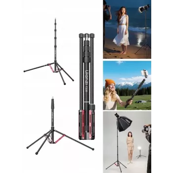 ULANZI T230 2-v-1 stojalo za luč in monopod 2,3 m 5 kg aluminijeva zlitina črno