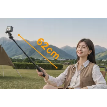 ULANZI MT90 2-v-1 stojalo selfie palica s hitro sponko za pametni telefon in kamero, črn