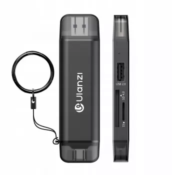 ULANZI CR3 3-v-1 bralnik kartic SD/MicroSD/USB s priključkoma USB-C in USB-A