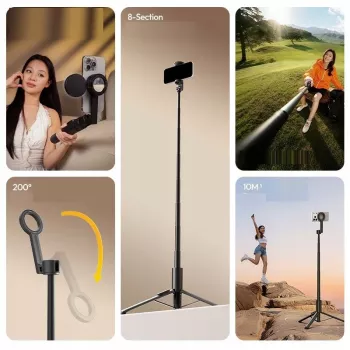 ULANZI SK26 MagSafe selfie palica stativ 2-v-1 113cm črna