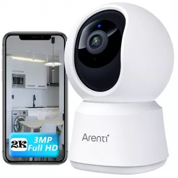 Arenti P2T notranja Wi-Fi kamera 3MP/2K z nagibom/vrtenjem in načinom zasebnosti