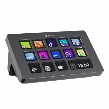 Ulanzi Stream Deck D200 konzola - 15 programabilnih tipk, 3 vrtljivi gumbi, osvetlitev ozadja RGB, USB-C, mehanska stikala Hot-Swappable