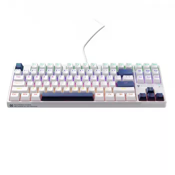 Machenike K500B-B87 žična mehanska igralna tipkovnica, 87 tipk TKL, Red Switch, osvetlitev ozadja RGB, bela