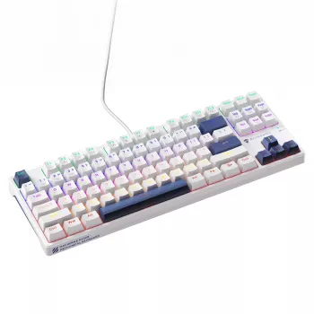 Machenike K500B-B87 žična mehanska igralna tipkovnica, 87 tipk TKL, Red Switch, osvetlitev ozadja RGB, bela