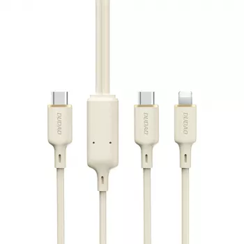Dudao L7SF 2-v-1 kabel USB-C na USB-C / Lightning 100W 1,2m bež