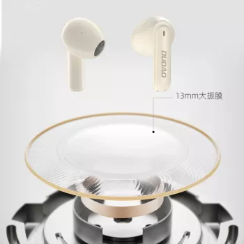 DUDAO U18Pro prave brezžične stereo ušesne slušalke Bluetooth 5.3 - bež